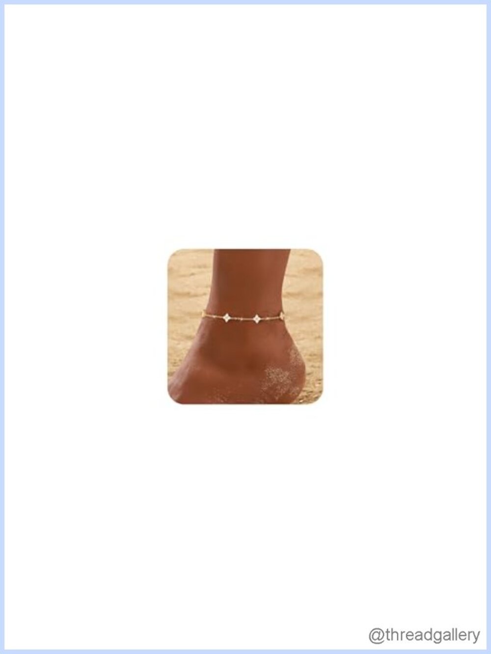 14k Gold Plated Anklet Set with Cubic Zirconia, Waterproof for Women,